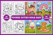 Foodie Cuties Bold Easy Coloring, a Food Illustration by Design Station (Thumbnail 1 of 4)