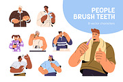 People brushing teeth set, a Person Illustration by PaperTrident (Thumbnail 1 of 11)