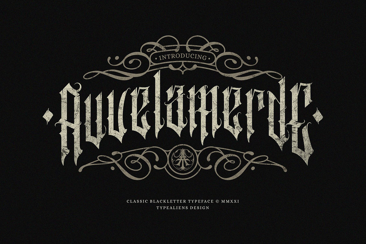 Auvelamerde, a Blackletter Font by ilhamtaro (Photo 1 of 10)