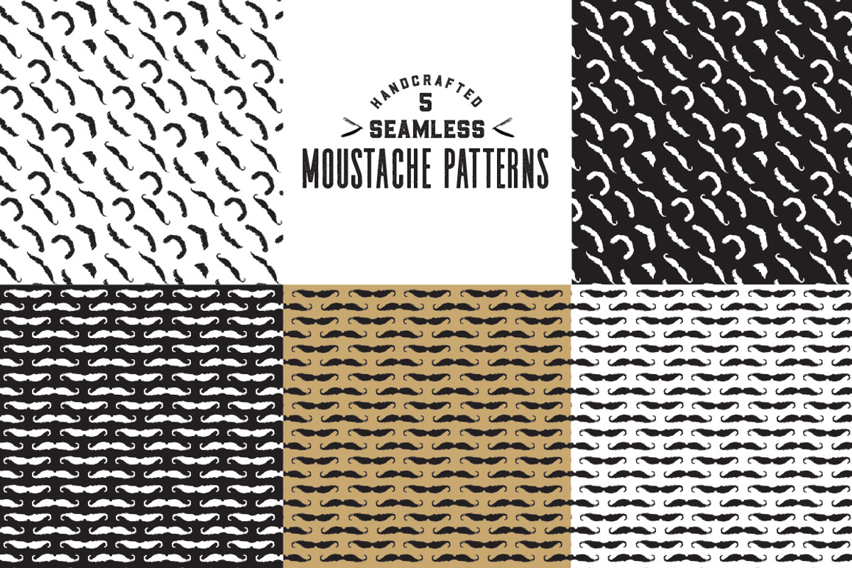 Movember Elements & Patterns, an Illustration by Rawberry Strubarb Ink. (Photo 4 of 4)