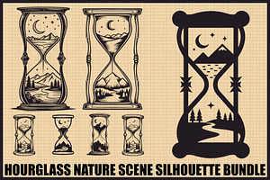 Hourglass Mountain Scene Set, an Illustration by BIPLOB EXPERT