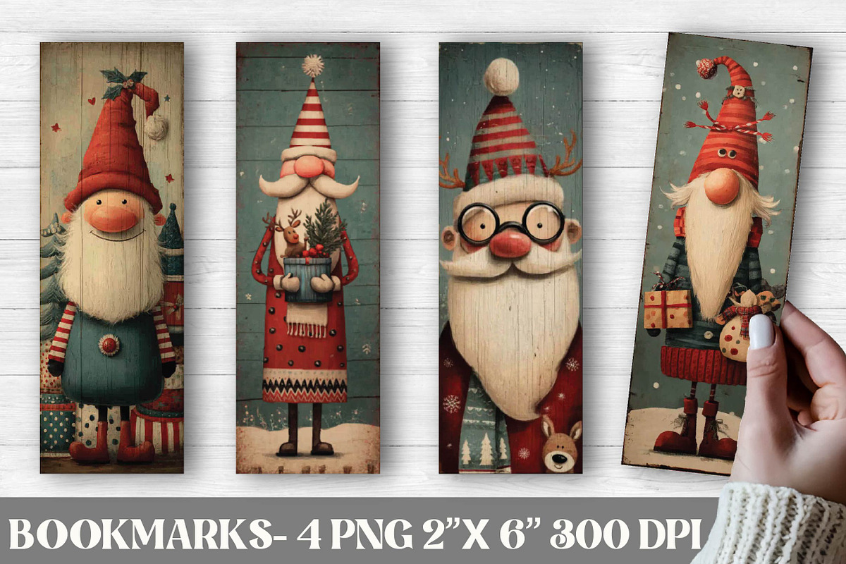 Christmas Quirky Santa Bookmarks, an Illustration by DreamPrint404