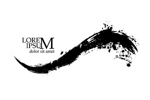 Black brush stroke. ink black, an Illustration by Nenahliadava Design