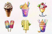 Colorful Summer Ice Cream Clipart, an Illustration by CreationArt (Thumbnail 4 of 5)