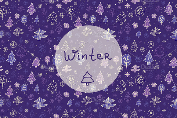 Vector Cute Winter Patterns.