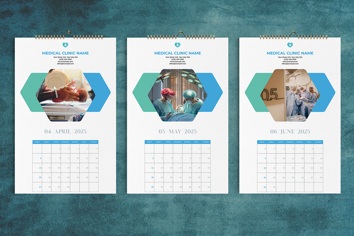 Medical Wall Calendar 2025 Template, a Stationery Template by Boris Cupac (Photo 3 of 5)