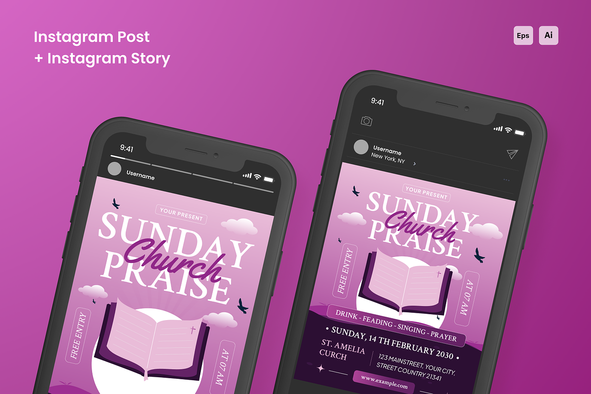 Sunday Church Flyer Set, a Flyer Template by SquidPixey (Photo 5 of 5)