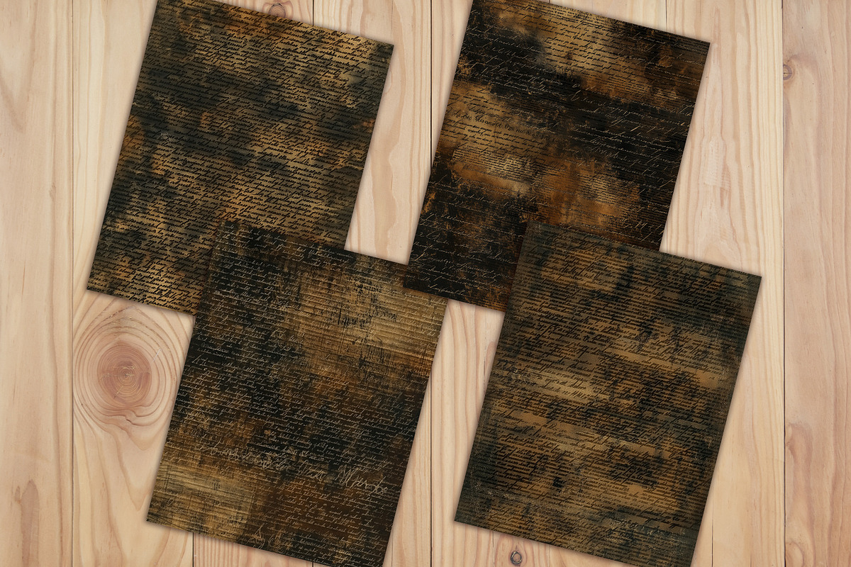 Distressed Dark Antique Script Paper, a Background Graphic by V Design Creator (Photo 8 of 12)