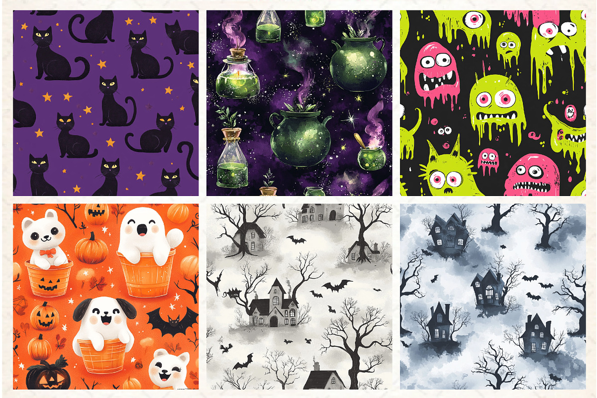 Happy Halloween Digital Paper, a Pattern Graphic by Libby Wishes (Photo 5 of 6)