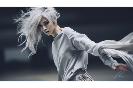 A woman with beautiful white hair is, a Person Photo by Jyliana's shop