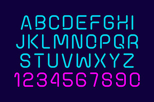 Neon font, an Object Graphic by Volyk