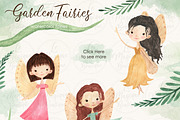 Garden Fairies Watercolor Clipart, an Illustration by LeMagiqueBoutique (Thumbnail 2 of 6)