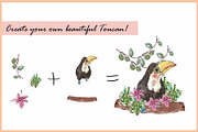 Rhino & Toucan-Watercolor Clipart, an Illustration by VianneArt (Thumbnail 5 of 7)