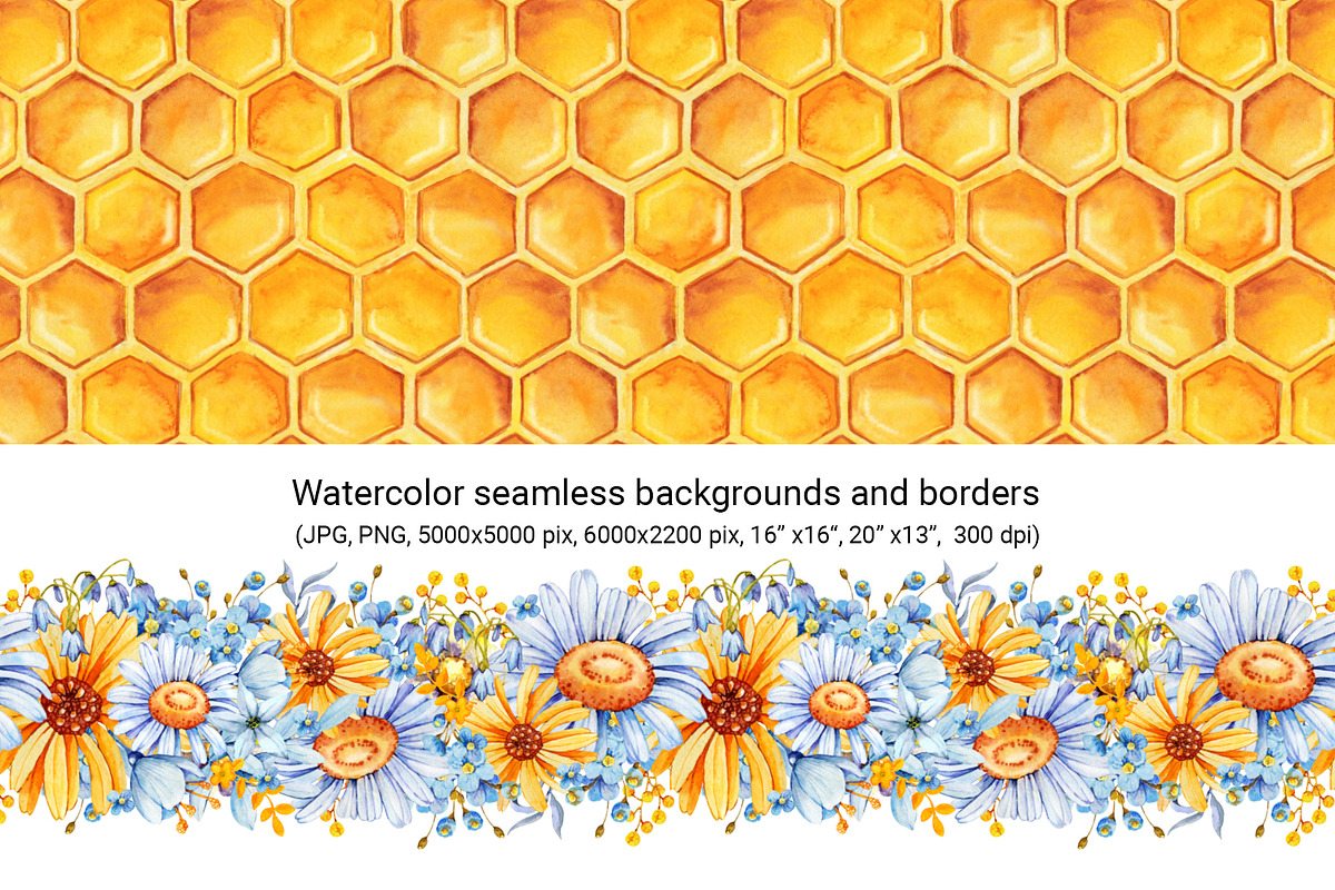 Flower honey watercolor clipart, a Food Illustration by Artmanata (Photo 6 of 17)