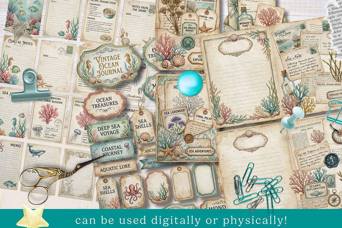 Coastal Dream Junk Journal Kit, an Object Graphic by Traveling Designer (Photo 3 of 6)