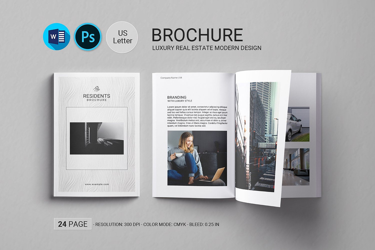 Minimal Real Estate Brochure, a Brochure Template by retrographix (Photo 1 of 4)