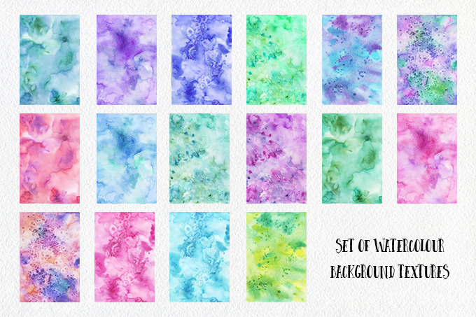 Set of handdrawn watercolor textures, a Texture Graphic by Sentimental ...