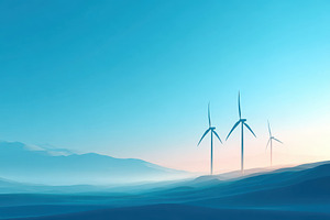 Abstract Wind Turbines at Sunrise, a Wallpaper Photo by AlyaAnd
