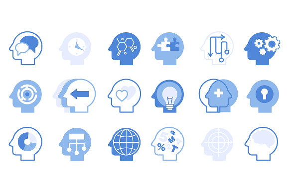 Head Brain Vector Icons