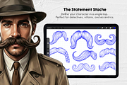 150 Beard & Mustache Procreate Stamp, a Brush Add-On by Selentaori Studio (Thumbnail 9 of 12)