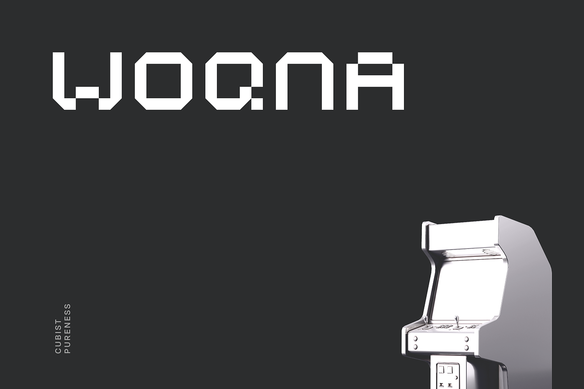 Woqna Pixel Tech Font, a Font by baqoos (Photo 1 of 9)