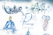 Hand-Painted Princess Clipart, a Decorative Illustration by ArtCreationsDesign (Thumbnail 3 of 21)