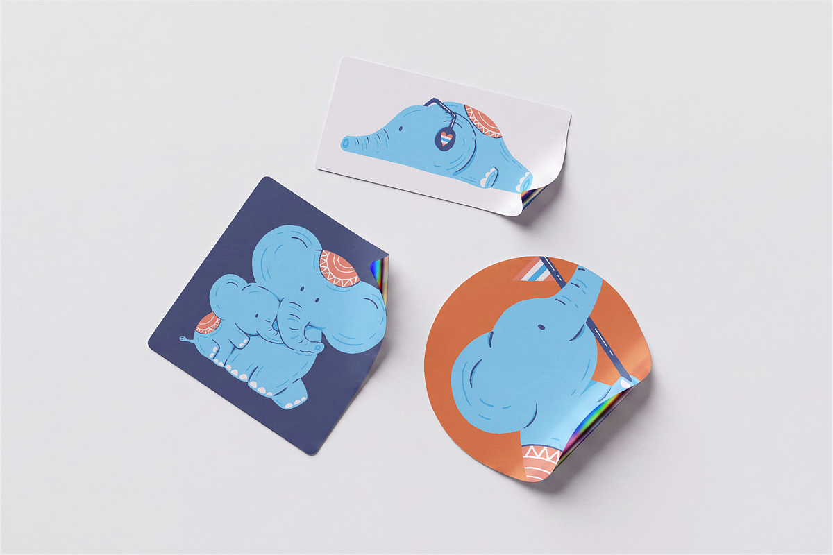 Patriotic Elephants Hand Drawn, an Object Illustration by Jump Studio (Photo 4 of 5)
