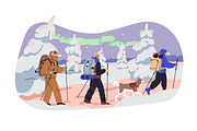 People doing winter sport activities, a Seasonal Illustration by Good Studio (Thumbnail 2 of 11)
