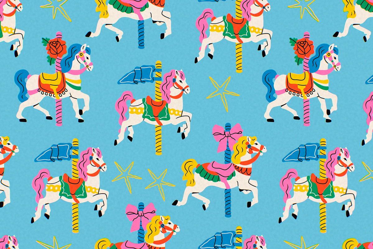 Carousel horses, an Animal Illustration by Twisted Tail (Photo 3 of 6)