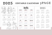 2025 Editable Calendar, a Stationery Template by DesignByStore (Thumbnail 1 of 3)