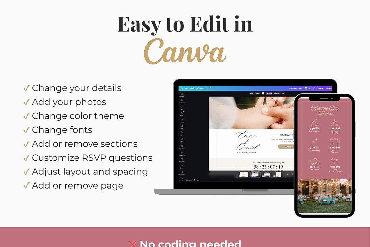 Blush Pink Wedding Website, a Landing Page Template by Everyday Perfection (Photo 5 of 10)