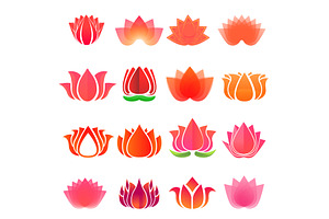 Lotus Icons Set, Cartoon Style