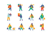 Winter People Flat Vector Set, a Person Illustration by Vector_Art (Thumbnail 13 of 16)