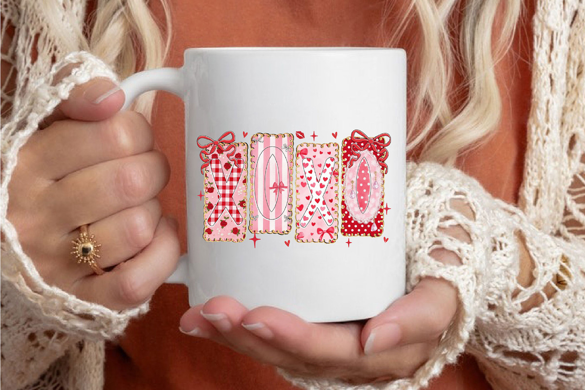 Preppy XOXO Valentine PNG, an Illustration by Designking (Photo 4 of 6)
