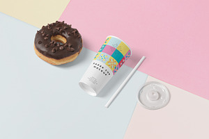 Long Disposable Paper Cup Mockups