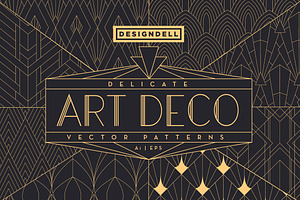 Delicate Art Deco Vector Patterns