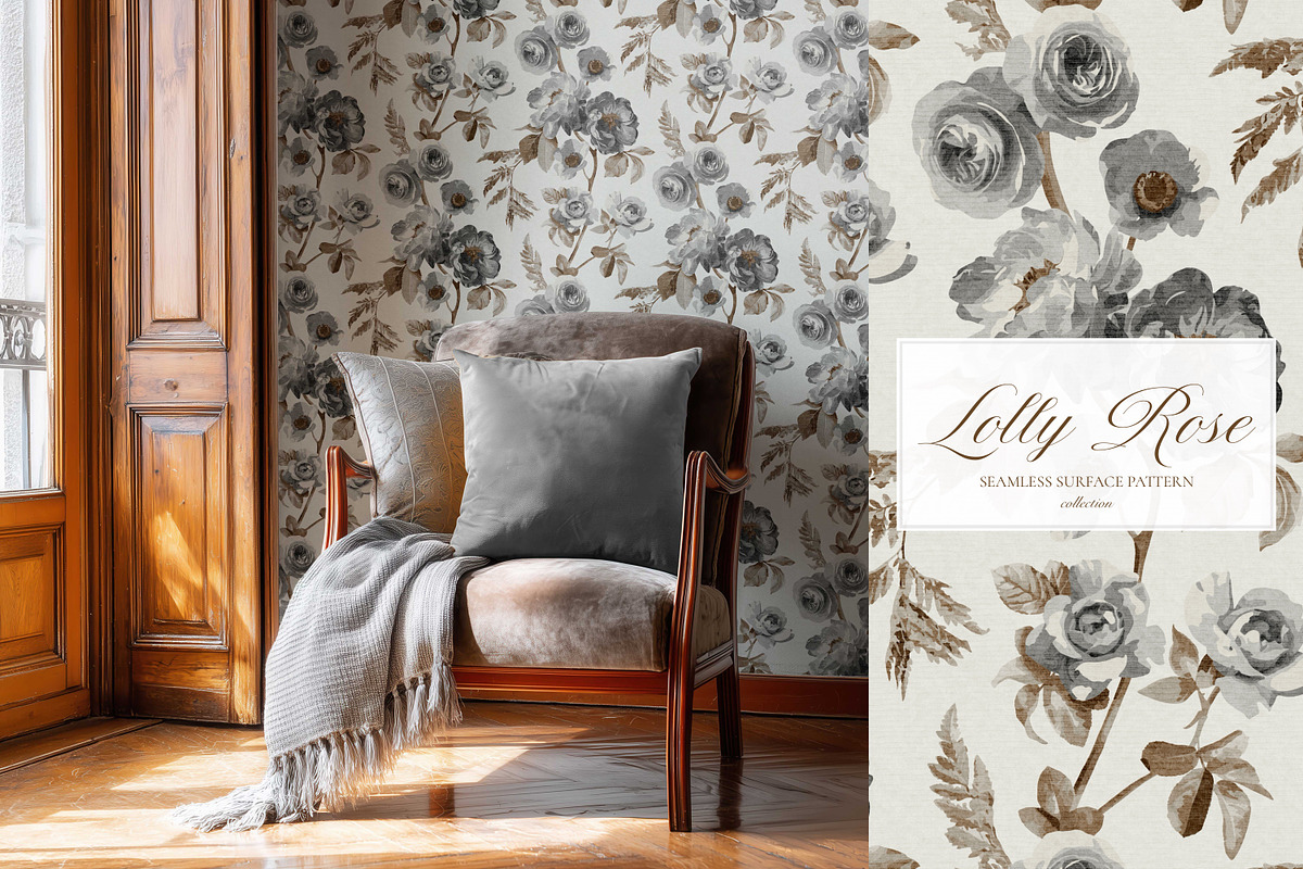 Vintage Peony Rose Pattern Bundle, a Pattern Graphic by Eclectic Anthology (Photo 6 of 13)