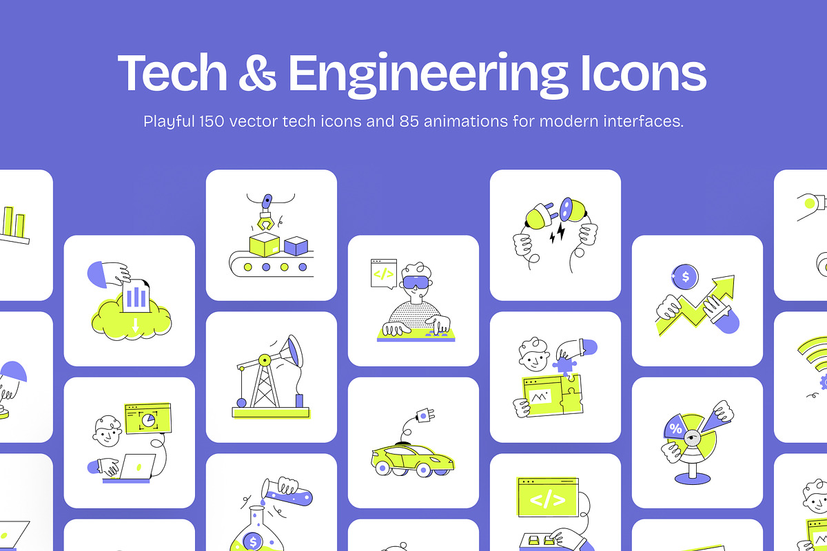 Tech and Engineering Icons Bundle, an Outline Icon by Creative Stall (Photo 1 of 10)