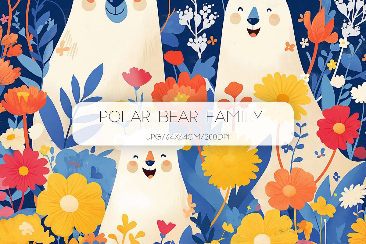Winter Joy of Polar Bear Family, an Animal Illustration by yahu88studio (Photo 1 of 6)
