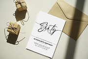 60th Birthday Party Invitation Card, an Invitation Template by TheSimplySereneShop (Thumbnail 2 of 10)