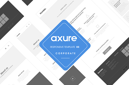 Axure responsive Corporate template3, a Wireframe Template by Humble UX