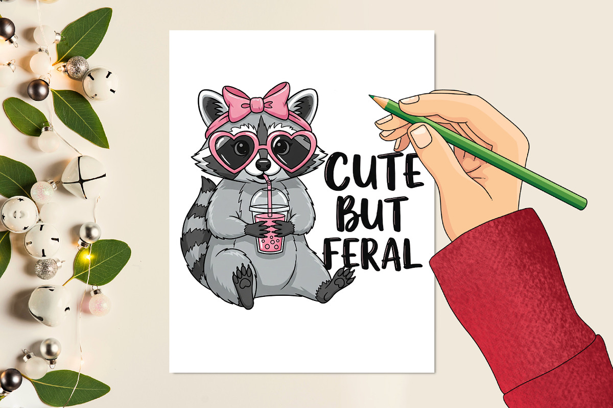 Cute But Feral Png, Sublimation, an Animal Illustration by Rose Art (Photo 4 of 4)