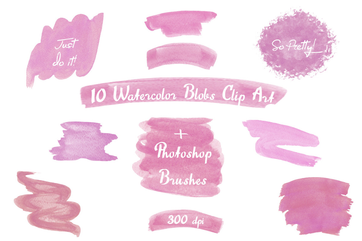 Watercolor Strokes, Blobs, Splotches, a Graphic by KitsPix