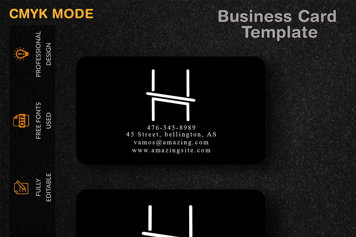 Black business card template, a Business Card Template by kamalrawat_gd