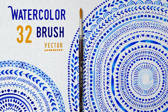 Vector Watercolor Brushes preview 6
