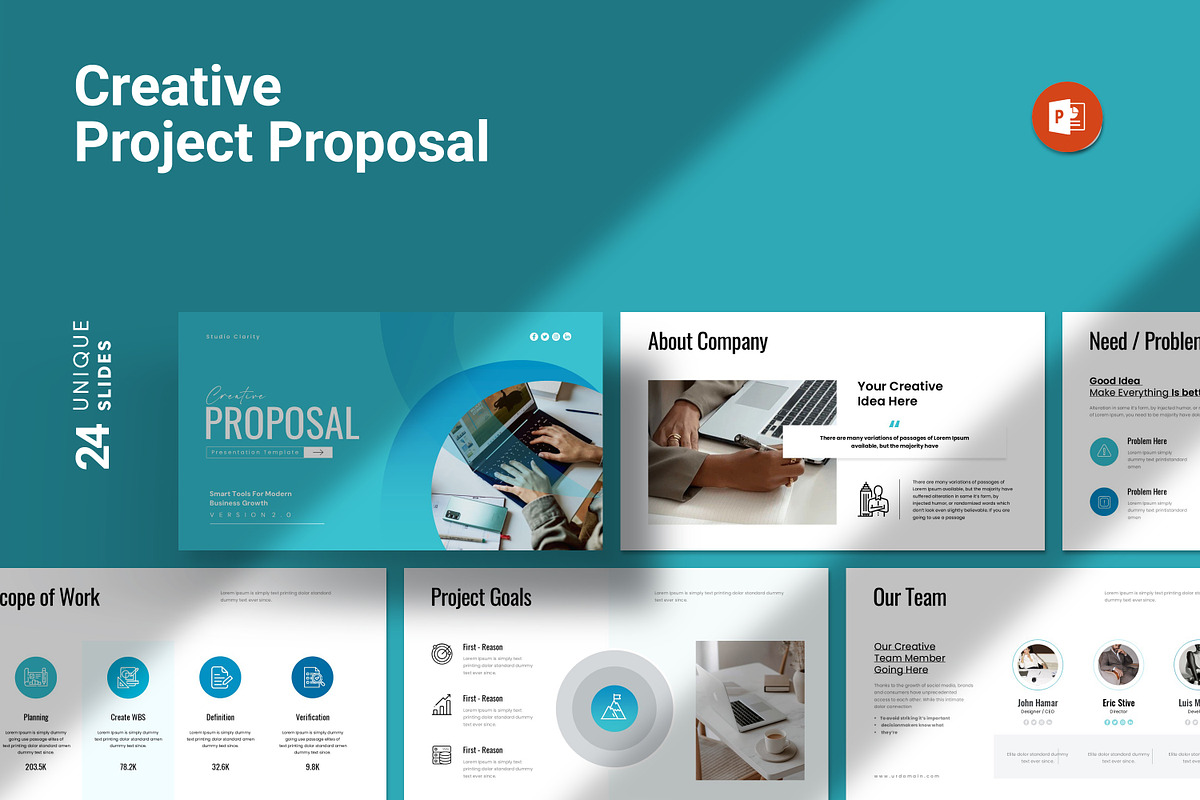 Project Proposal Presentation Templa, a Presentation Template by Studio_Clarity (Photo 1 of 5)