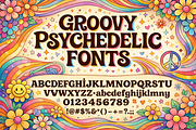 groovy psychedelic Retro fonts, a Script Font by RAHMAT (Thumbnail 6 of 8)
