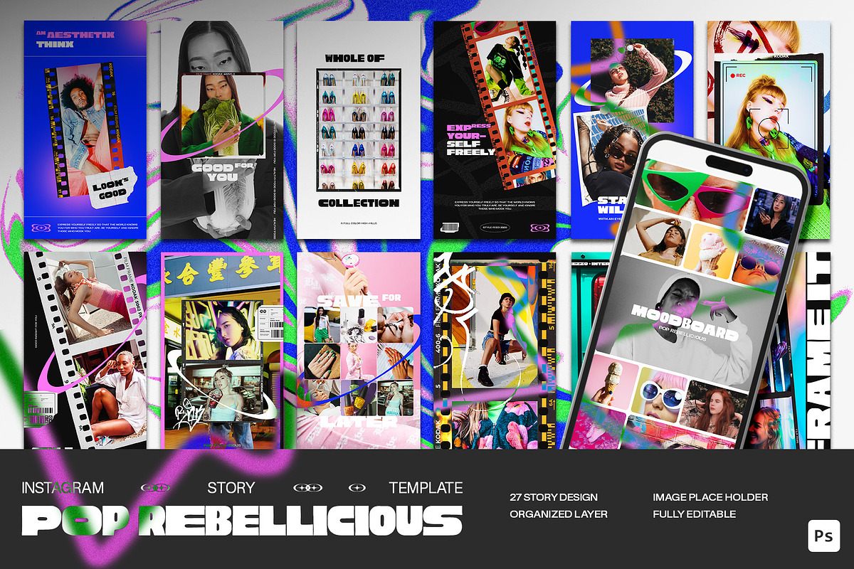 Pop Rebellicious - Instagram Story, a Social Media Template by Sixtysix Labs (Photo 1 of 6)