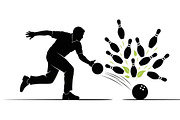 Dynamic bowling player silhouette, an Illustration by Amazin_art (Thumbnail 13 of 31)