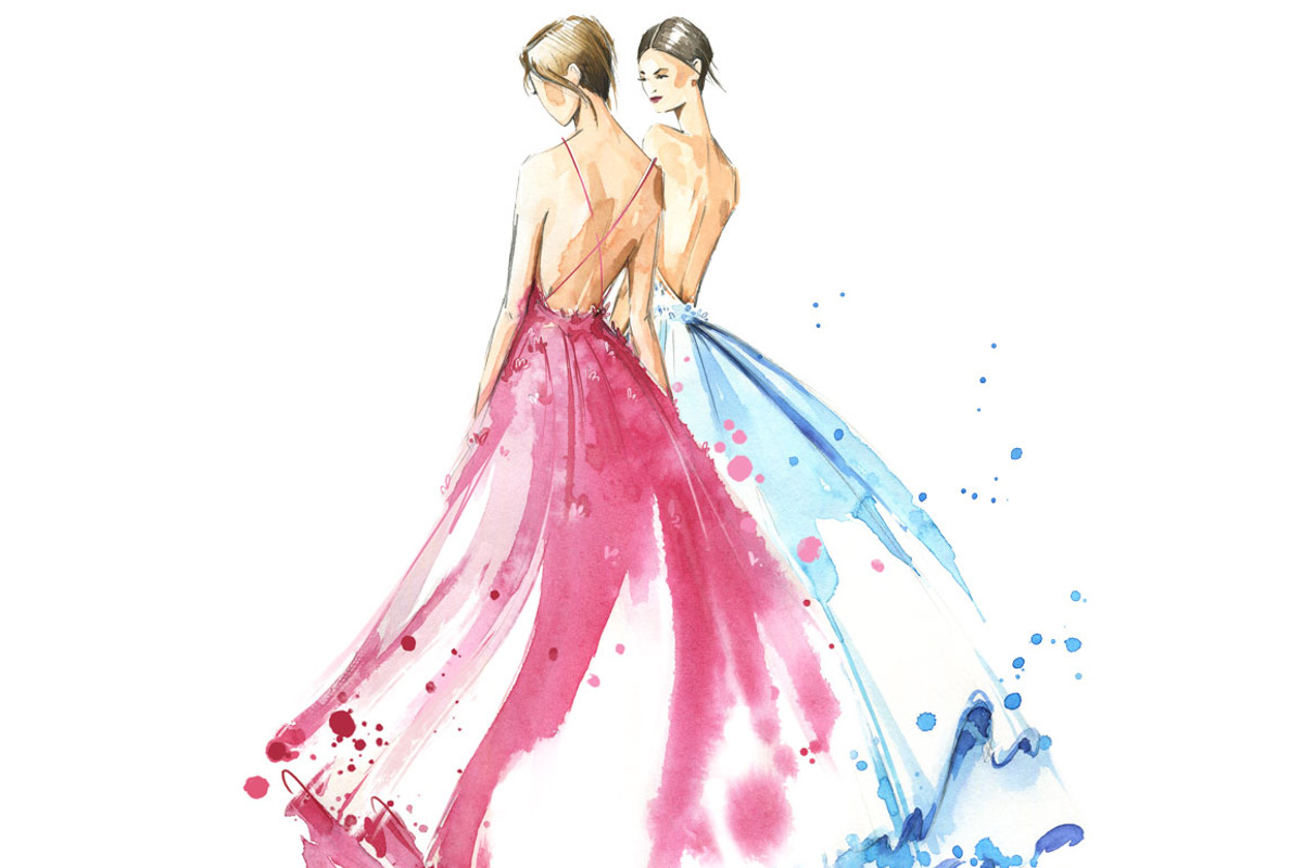 Floating watercolor dresses fashion, an Illustration by Kamenuka (Photo 2 of 4)